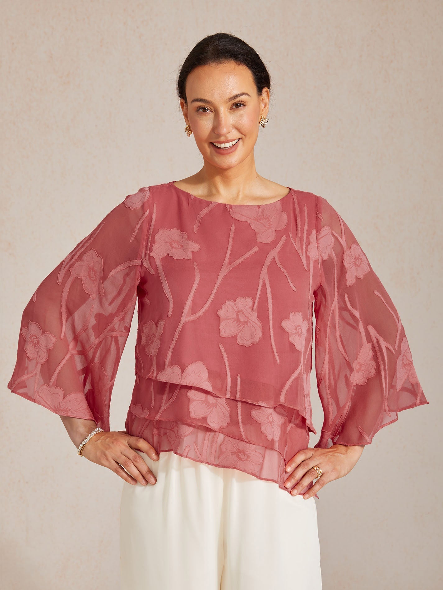 Vivette | Floral Layered Chiffon Blouse