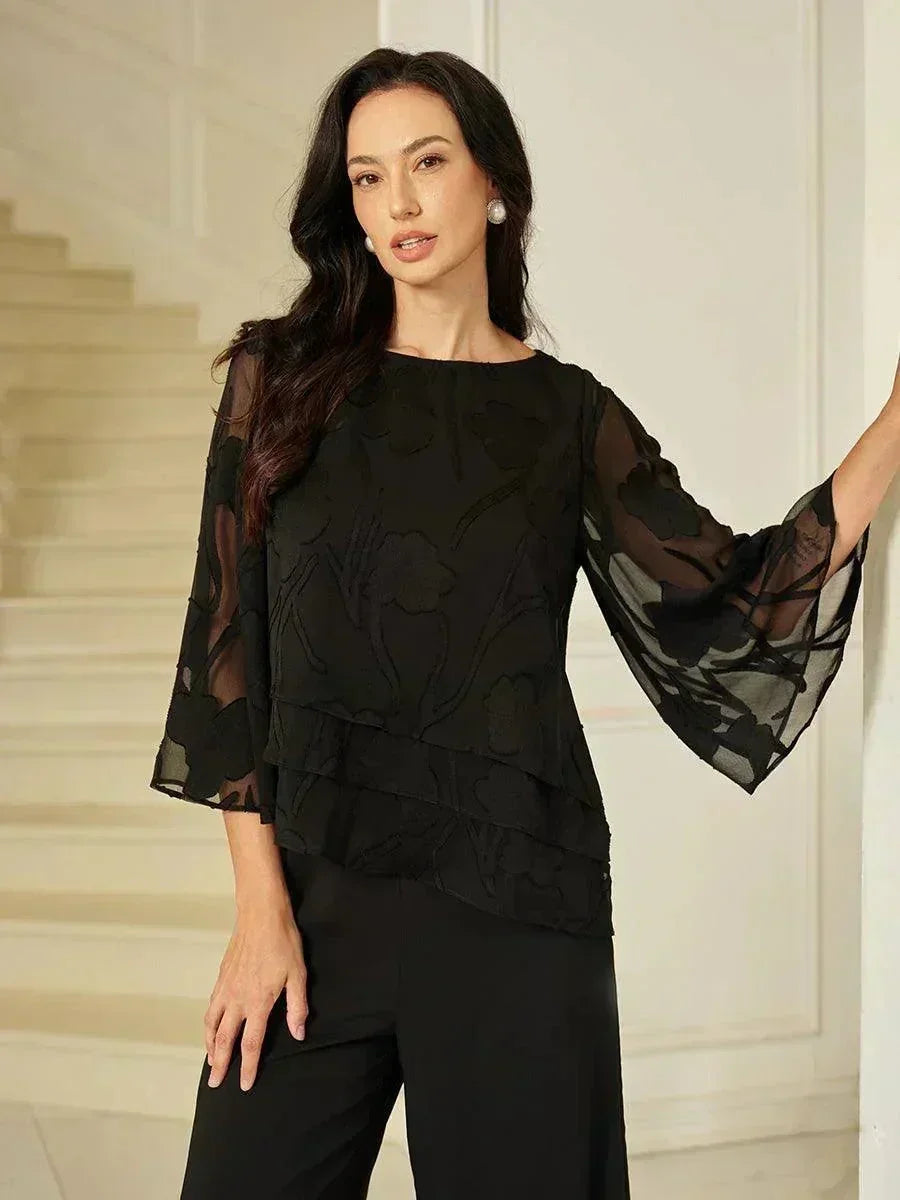 Vivette | Floral Layered Chiffon Blouse