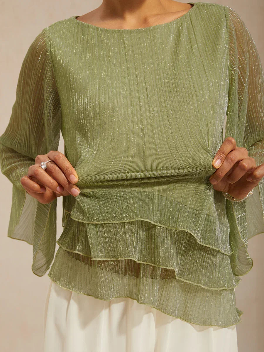 Giselle | Pleated Asymmetric Layered Top