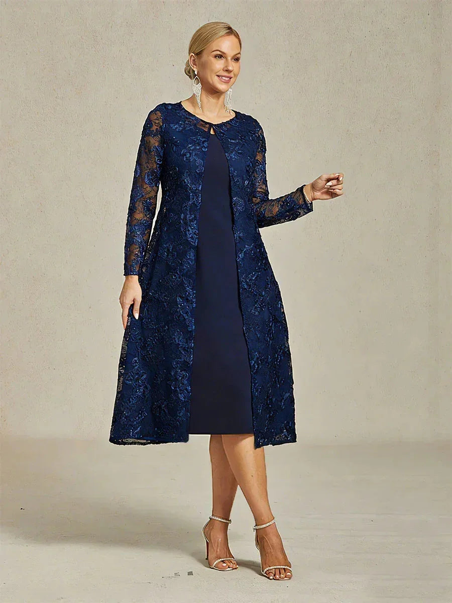 Vintage Sequin Embroidered Jacket Dress