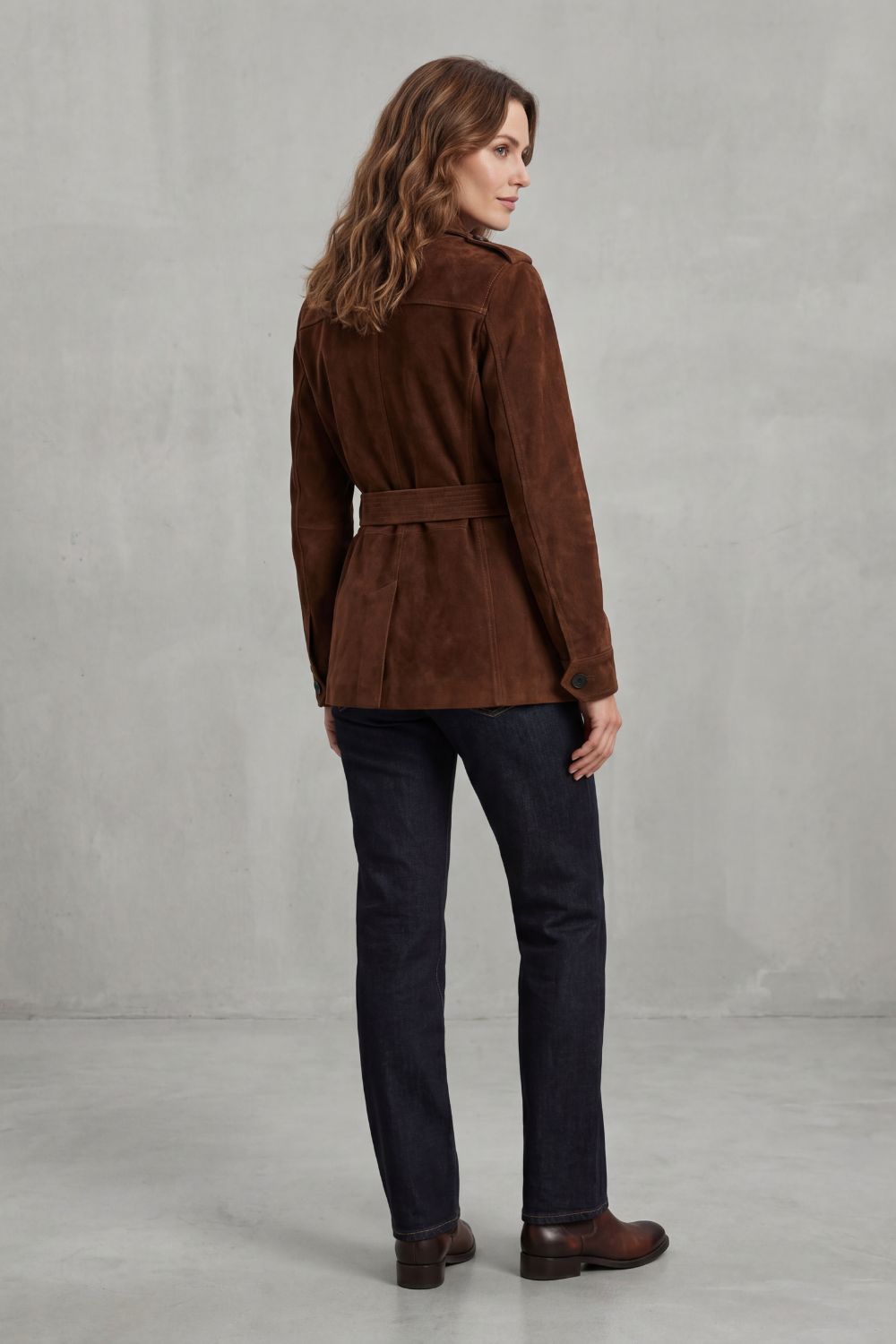 Valcarin – Belted suede style – Utility jacket