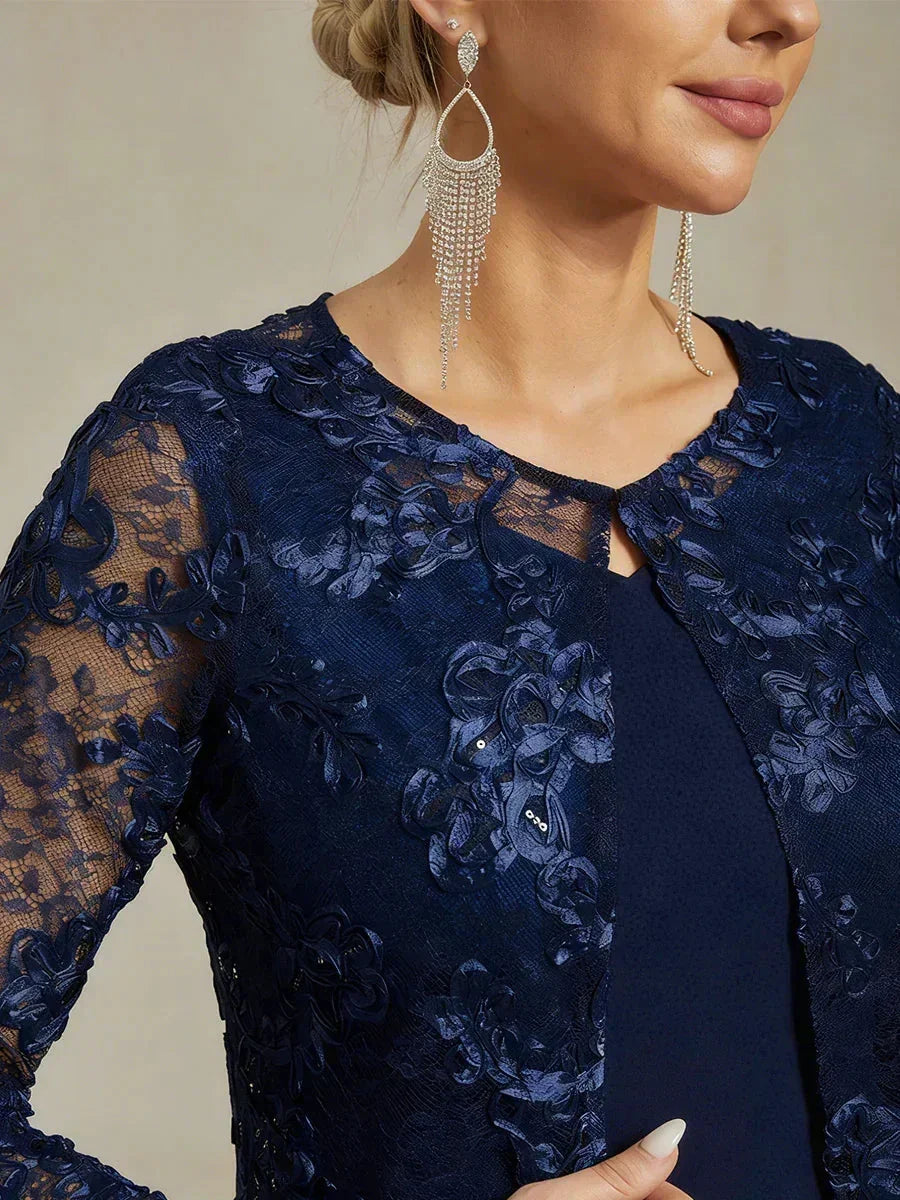 Vintage Sequin Embroidered Jacket Dress
