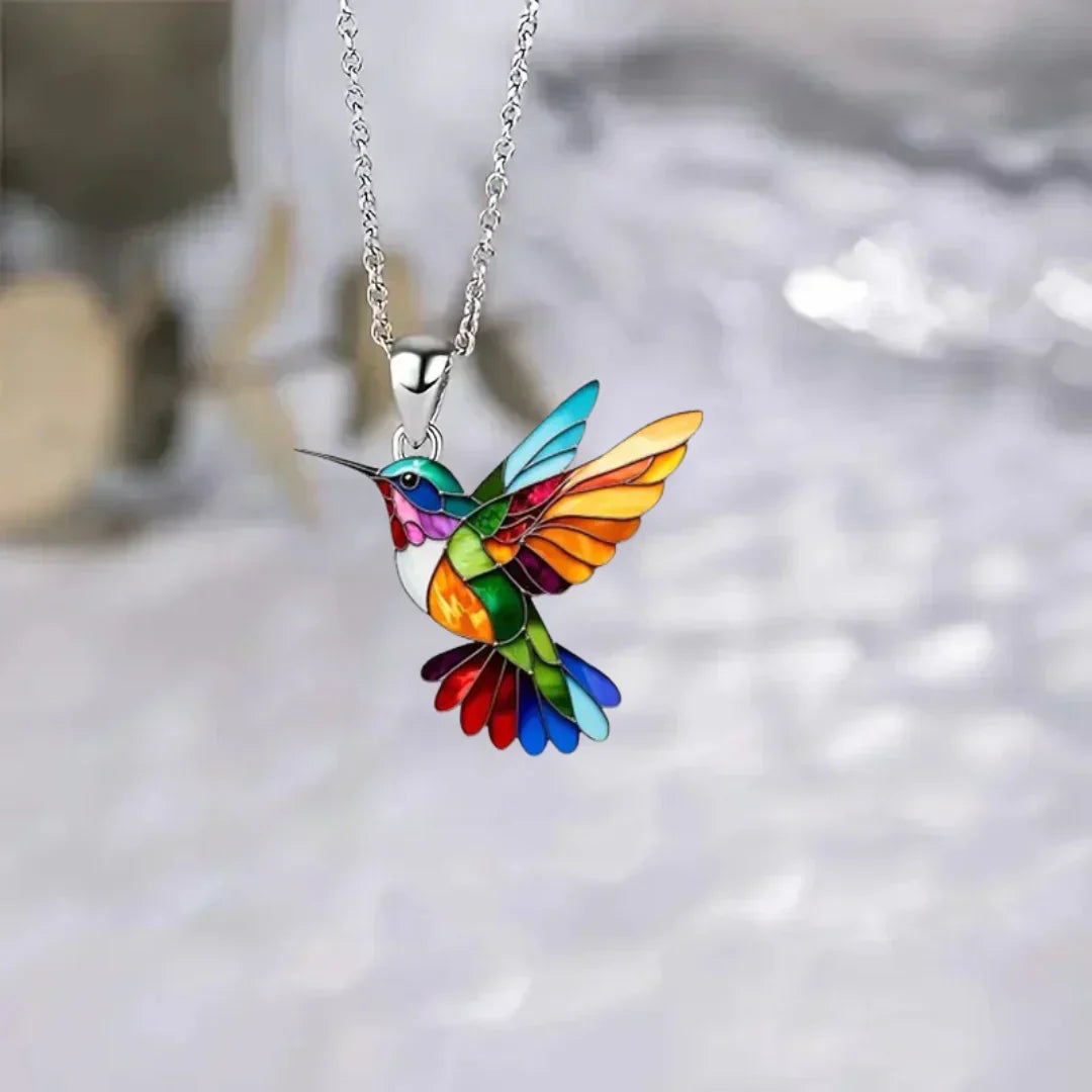 Rainbow Hummingbird Necklace