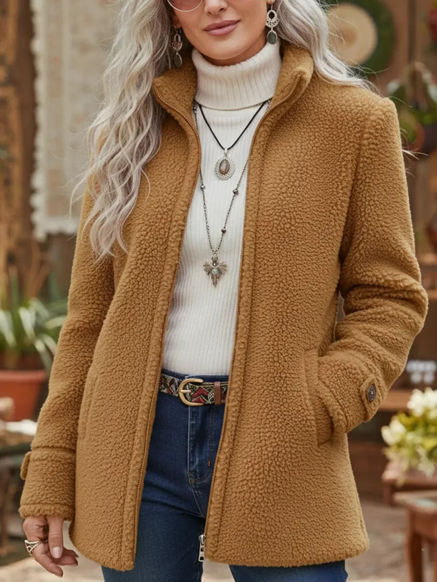 Cassandra Sherpa Zip Up Jacket