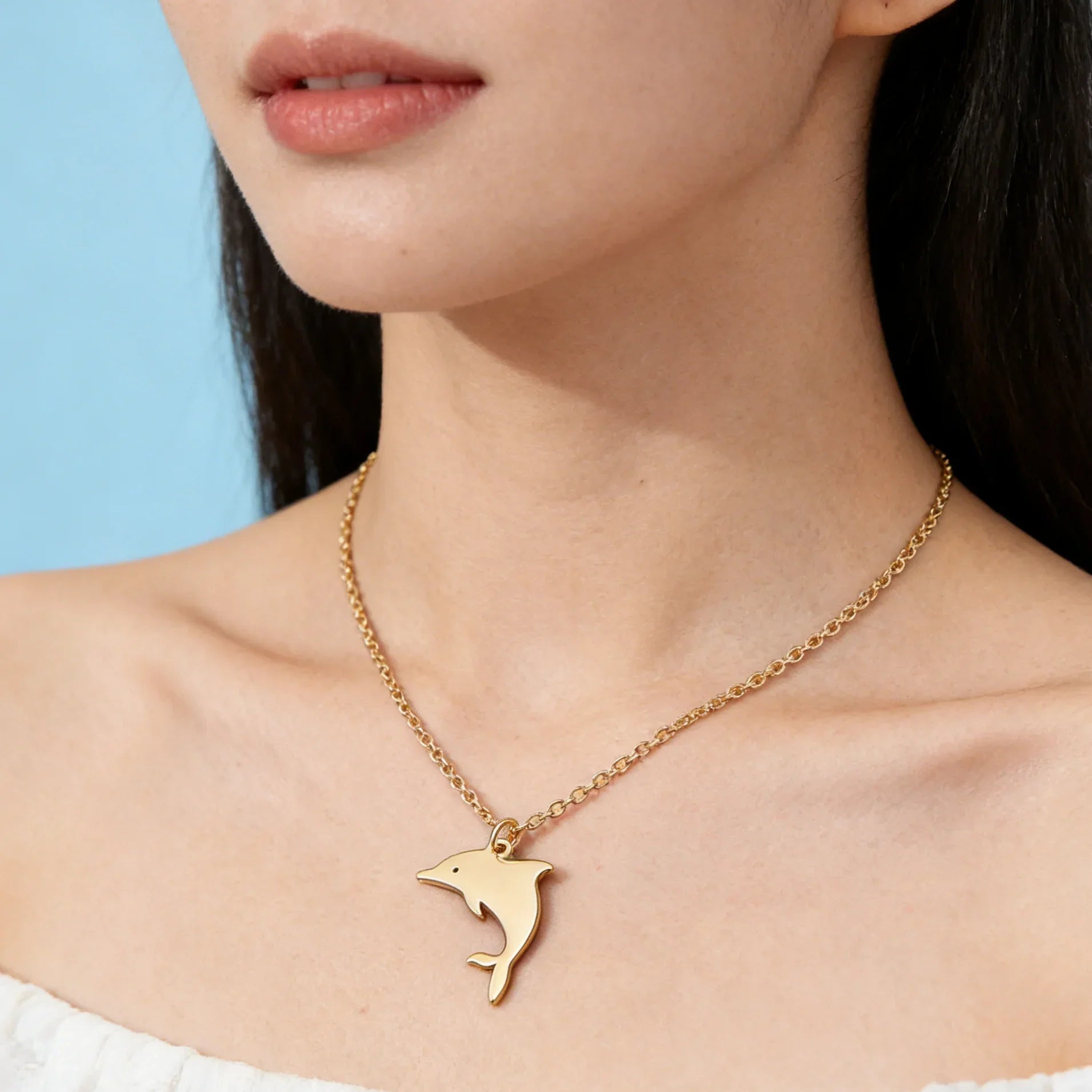 Dolphin Whale Octopus Pendant Necklace – Stainless Steel Marine Animal Jewelry for Women
