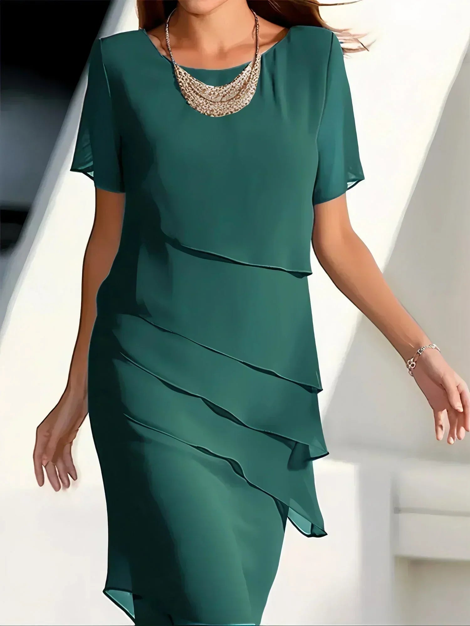 Aria - Timeless Chiffon Layered Dress