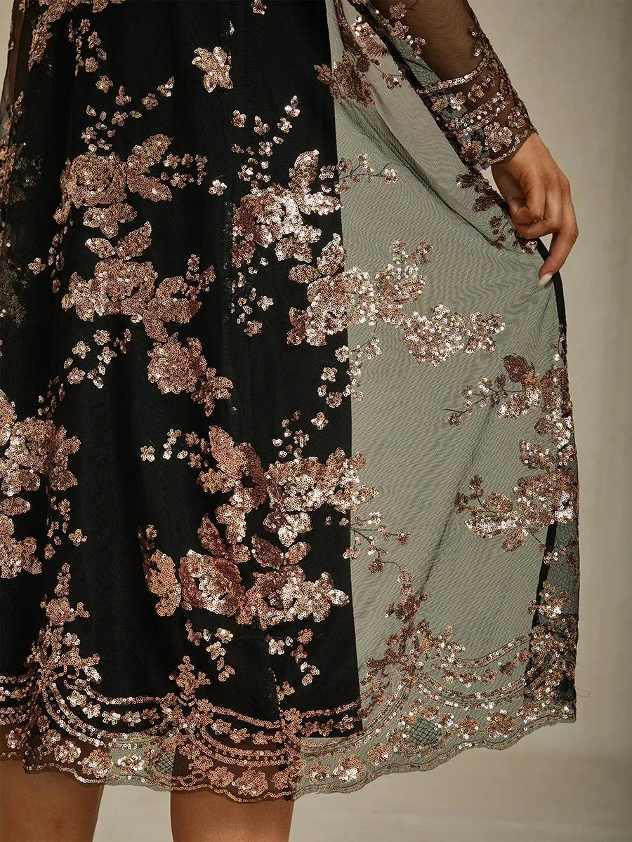 Vintage Sequin Embroidered Jacket Dress