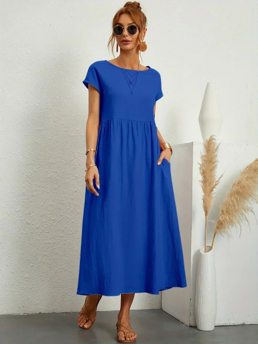 Nerys | Breathable White Midi Dress