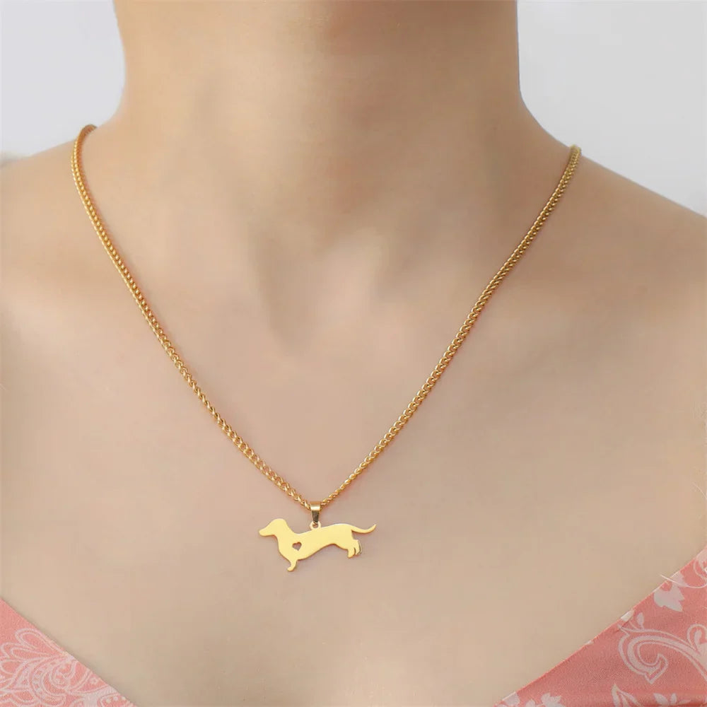 Cute Dachshund Pendant Necklace – Animal Jewelry for Dog Lovers