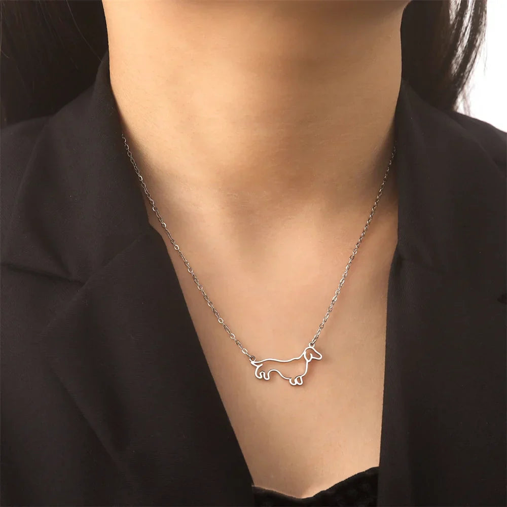 Cute Dachshund Pendant Necklace – Animal Jewelry for Dog Lovers