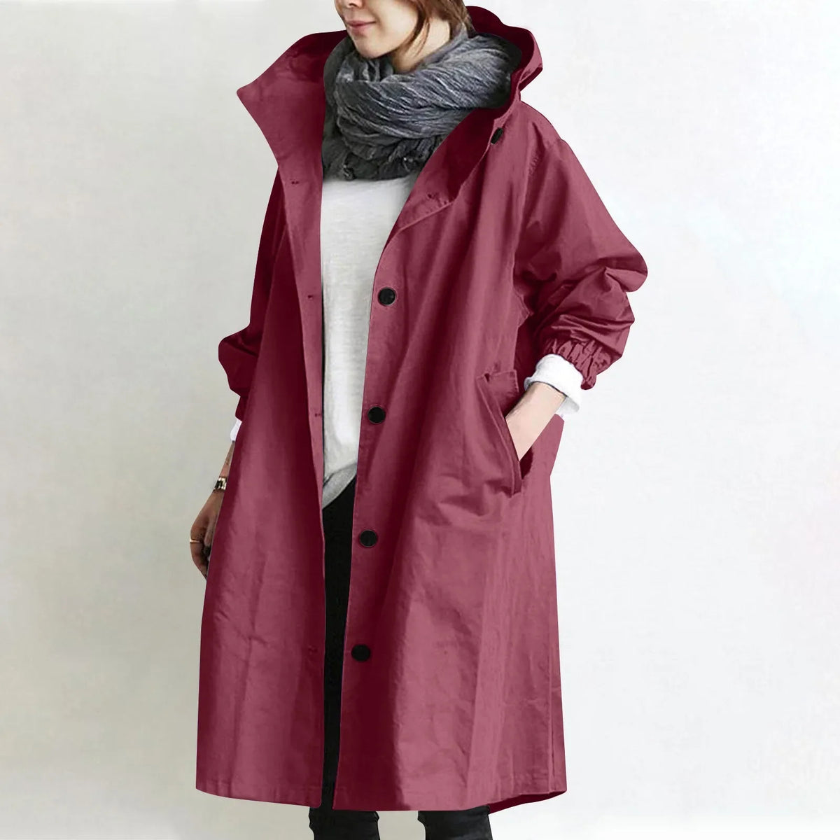 Maeve| Hooded Longline Trench Coat