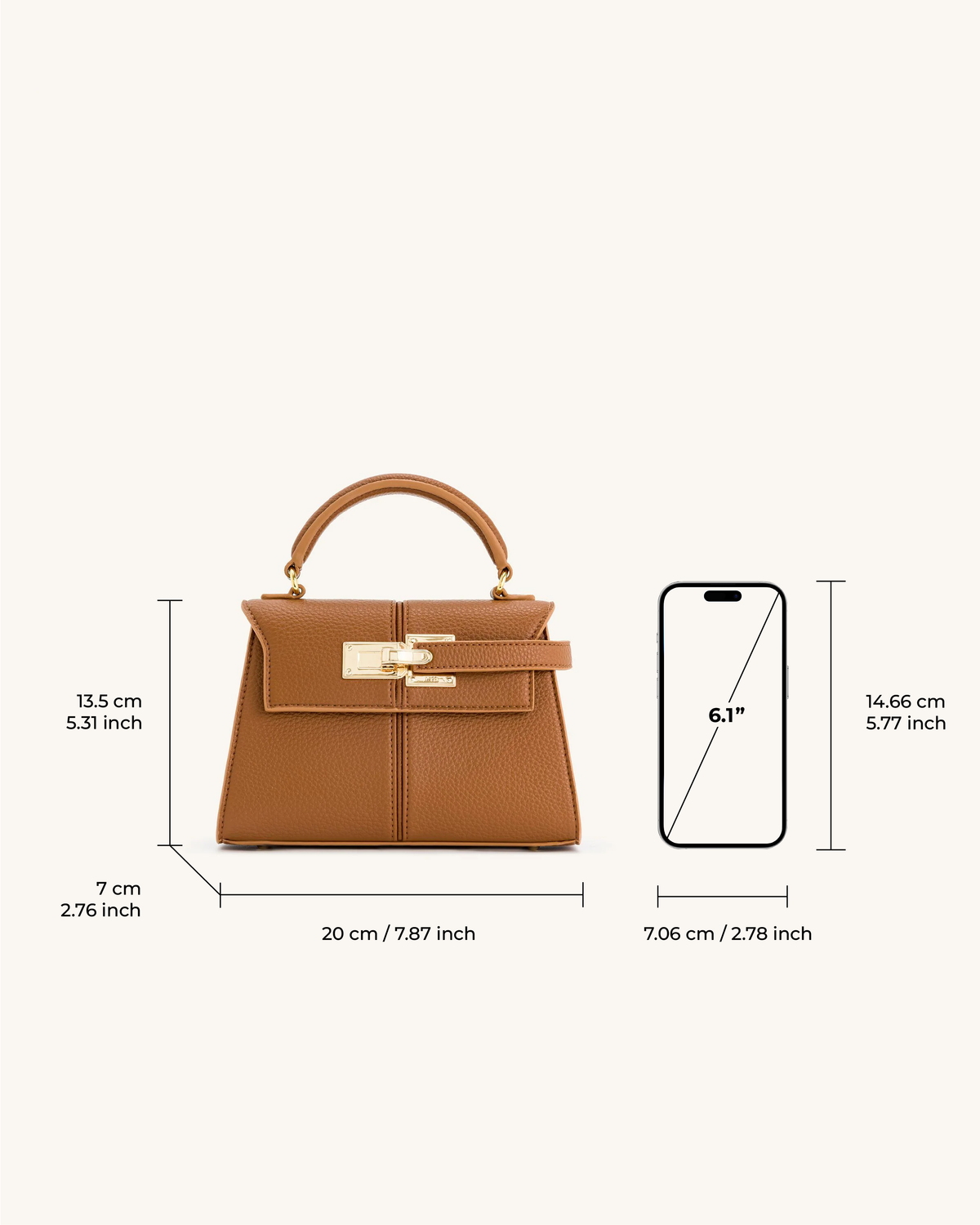 Vivienne Top Handle Bag – Brown Canvas