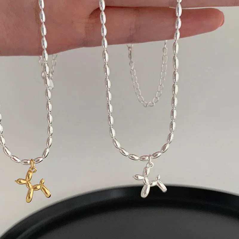 Balloon Dog Pendant Necklace – Creative Animal Jewelry