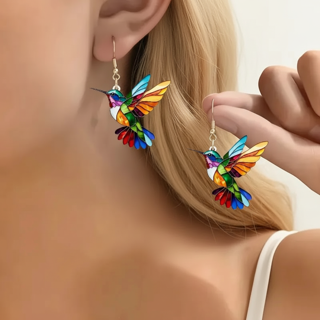 Rainbow Hummingbird Earrings