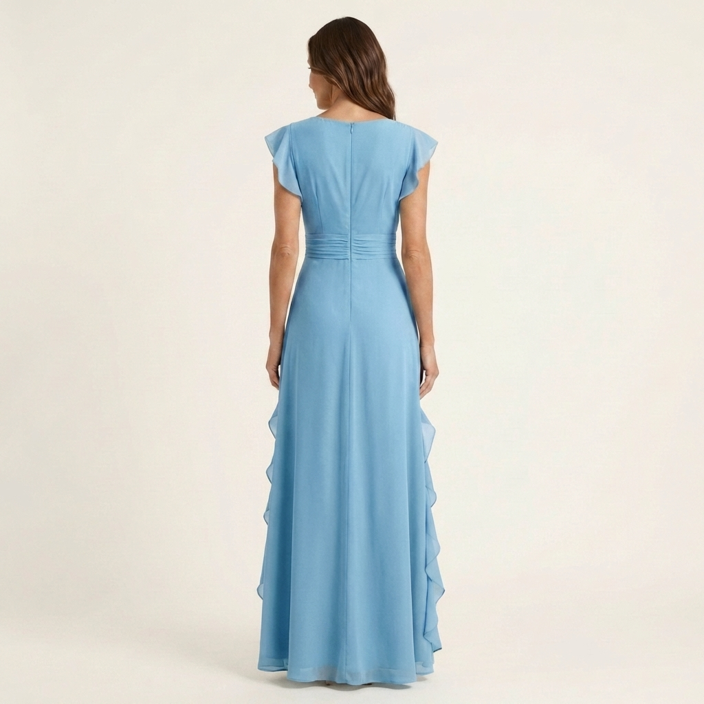 Nellyana | Wrap-Style Cascading Ruffle Maxi Dress