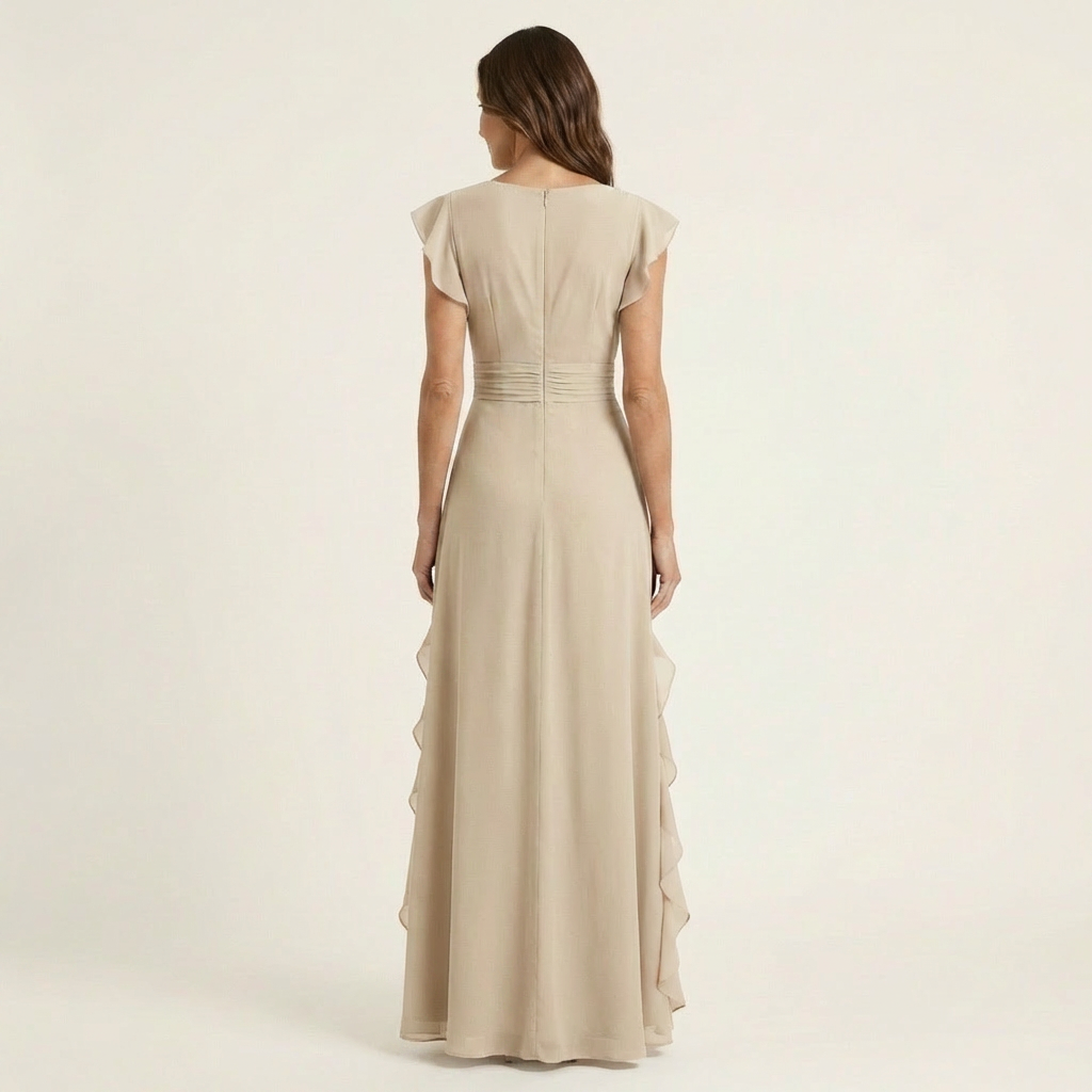 Nellyana | Wrap-Style Cascading Ruffle Maxi Dress