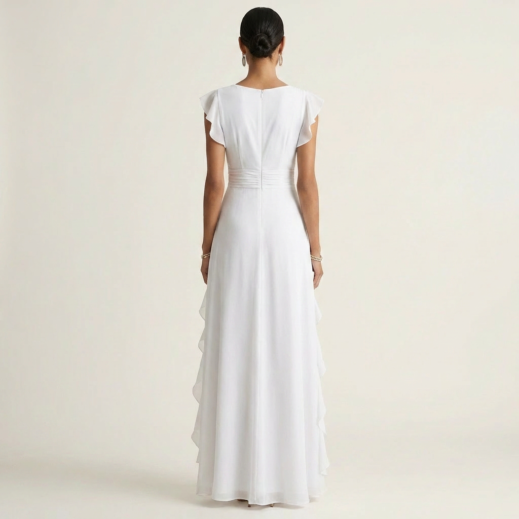 Nellyana | Wrap-Style Cascading Ruffle Maxi Dress