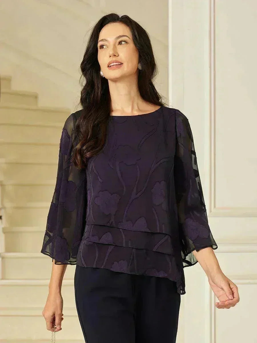 Vivette | Floral Layered Chiffon Blouse