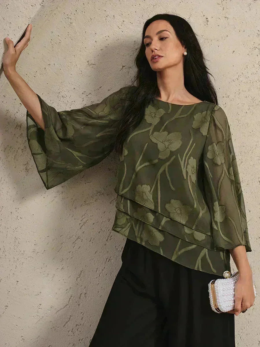Vivette | Floral Layered Chiffon Blouse