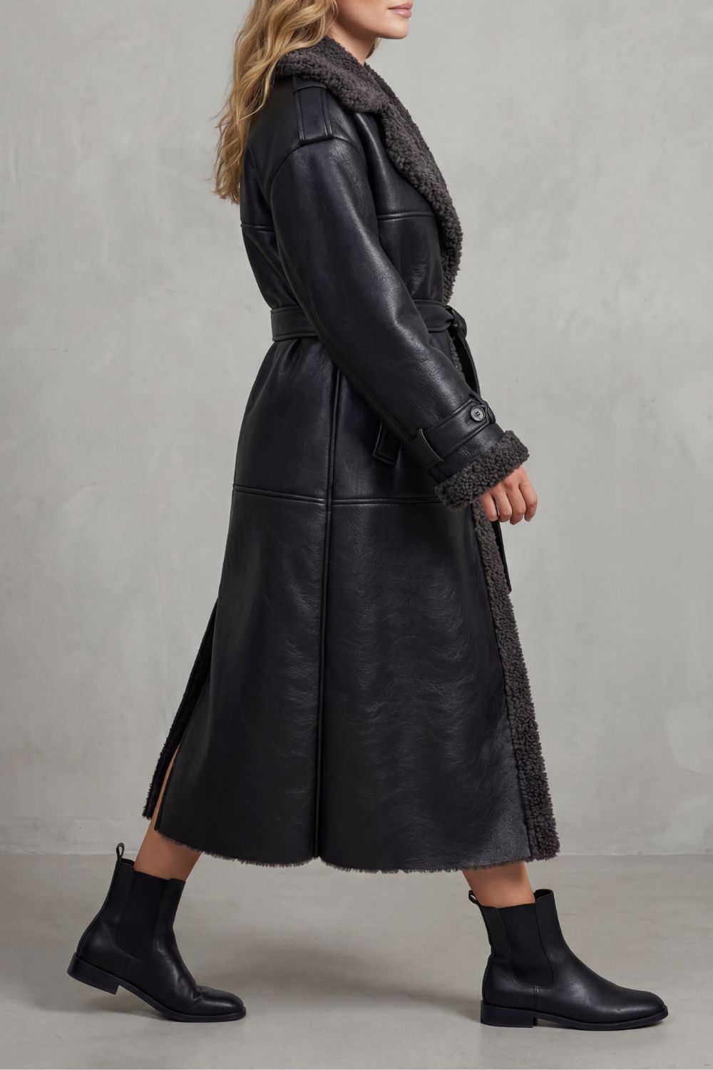Ravienne – Oversized belted warmth – Shearling coat