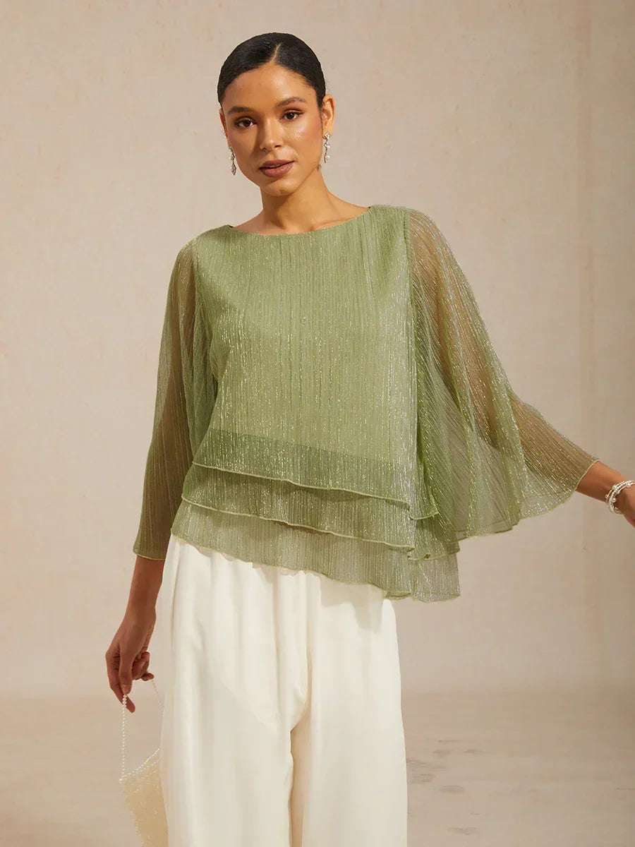 Giselle | Pleated Asymmetric Layered Top