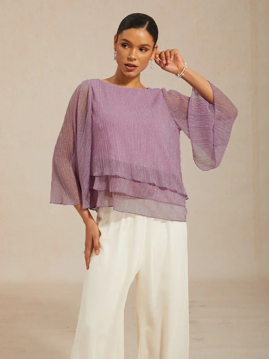 Giselle | Pleated Asymmetric Layered Top