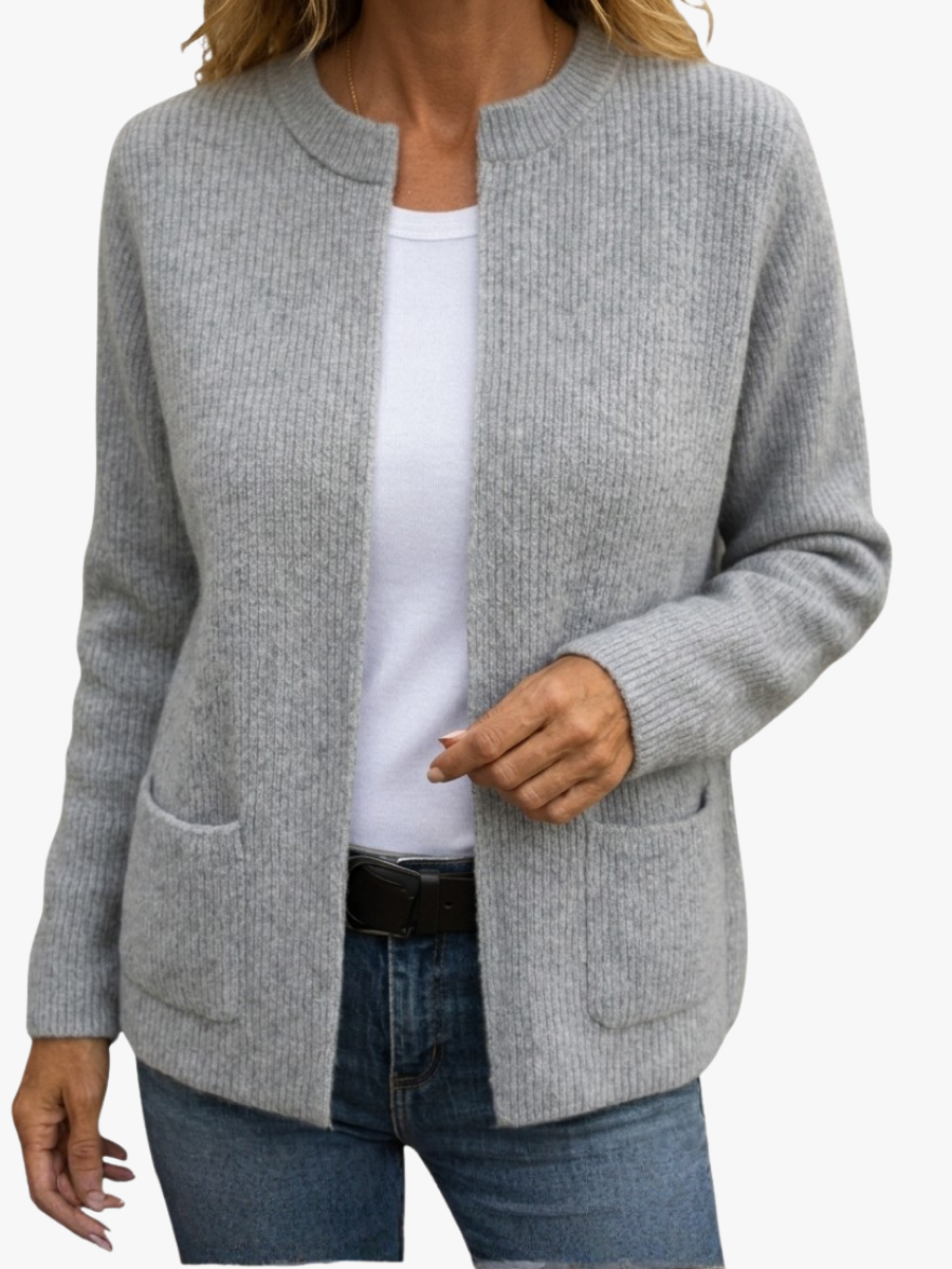 Colette | Warm Knitted Zip-Up Cardigan with Pockets