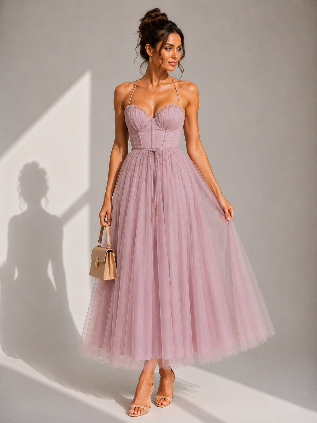 Ines | Cinched Waist Midi Dress