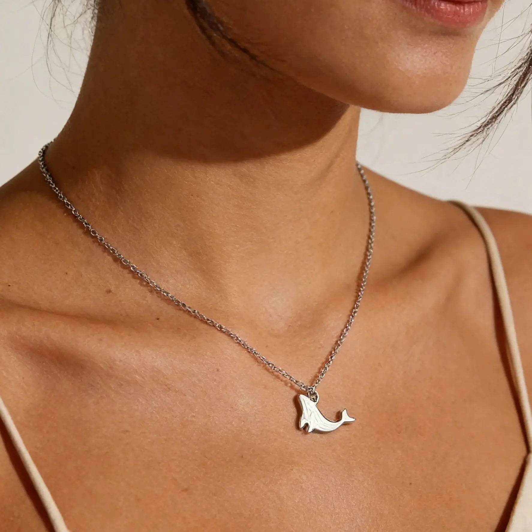 Dolphin Whale Octopus Pendant Necklace – Stainless Steel Marine Animal Jewelry for Women