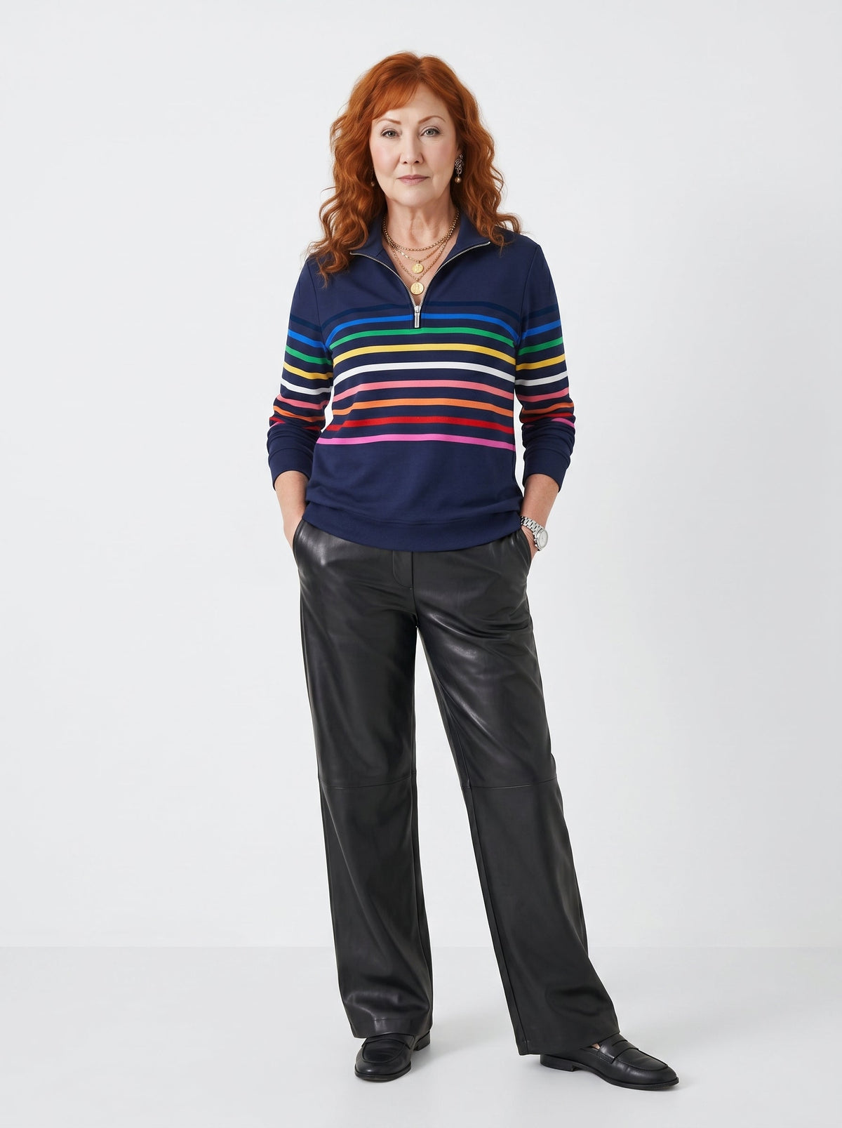 AOIFE | STRIPED ZIP-NECK EVERYDAY JUMPER