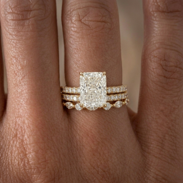 Jaily 3PC Wedding Ring Set | gold