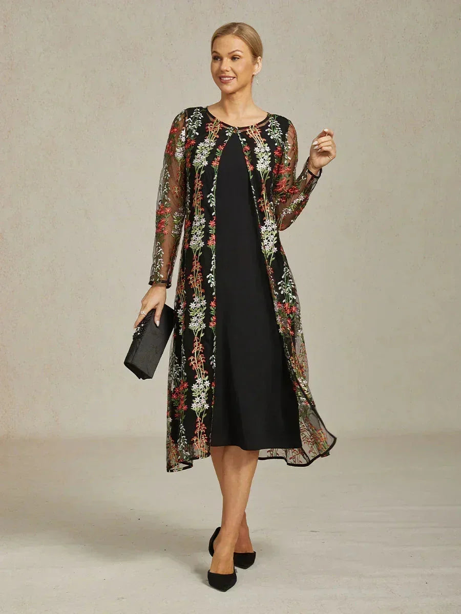 Vintage Sequin Embroidered Jacket Dress