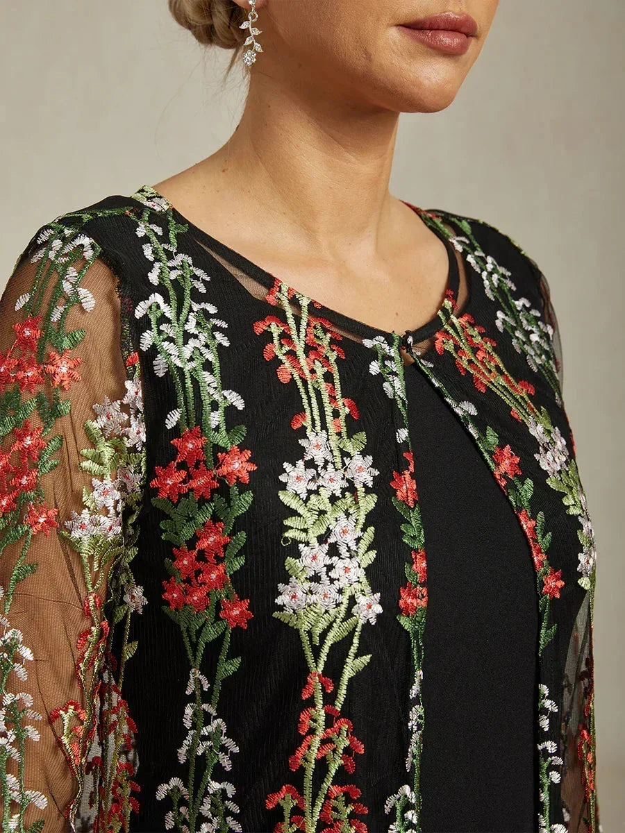 Vintage Sequin Embroidered Jacket Dress