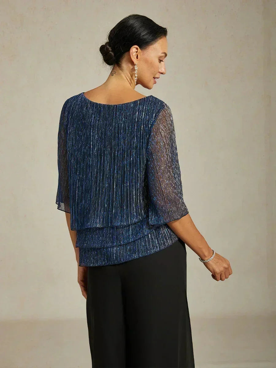 Giselle | Pleated Asymmetric Layered Top