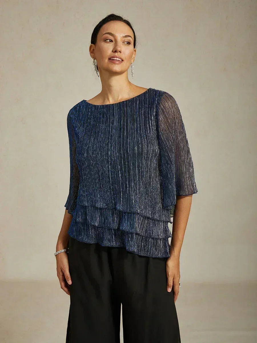 Giselle | Pleated Asymmetric Layered Top