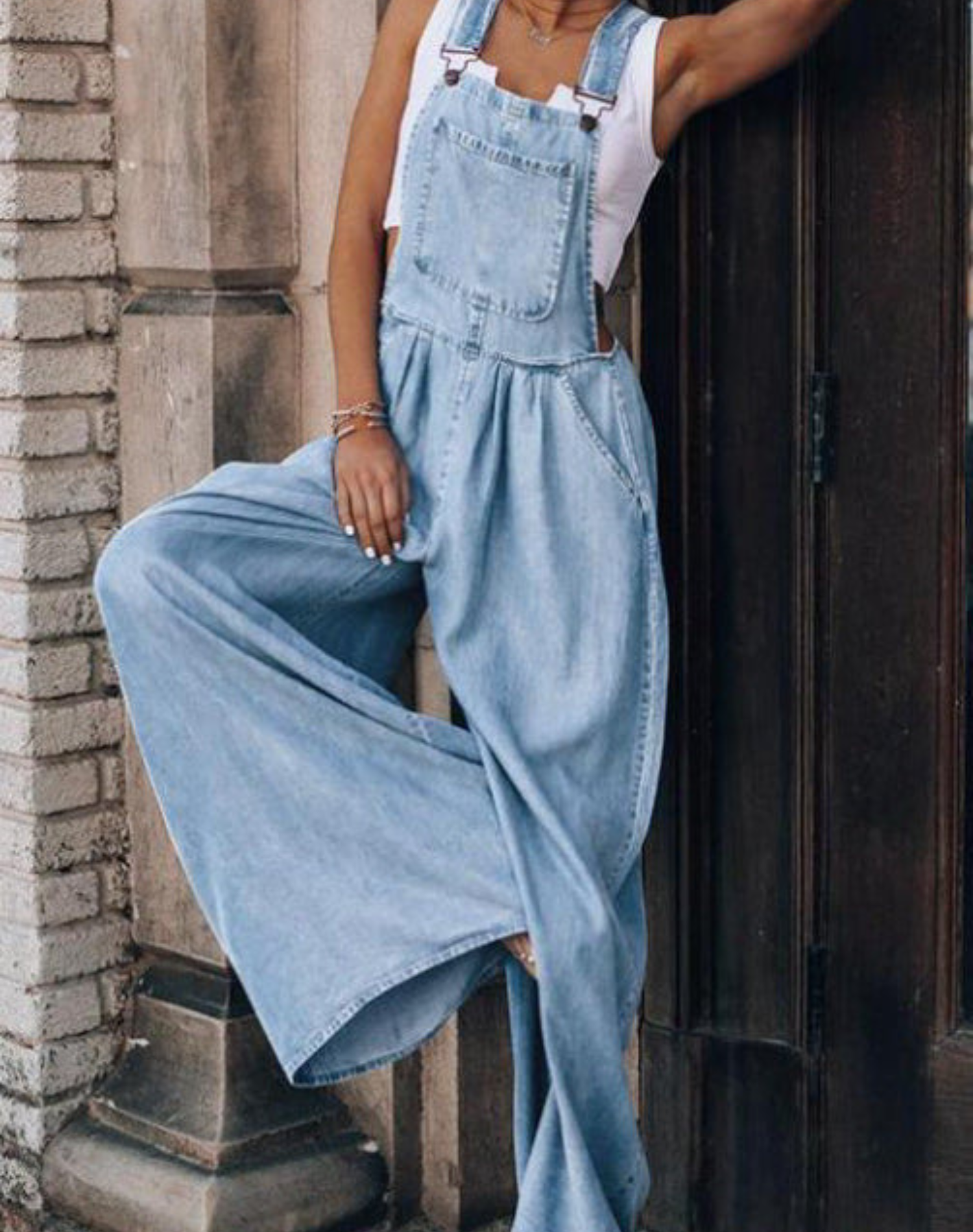 URA™ - Vintage Wide Leg Fashion Jumpsuit