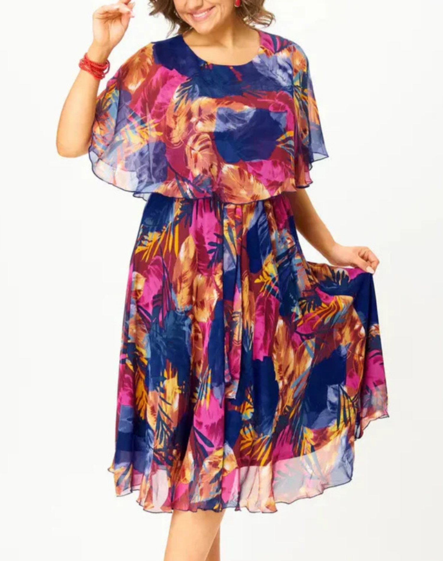 BARBARA | COMFORTABLE PLUS SIZE CHIFFON DRESS