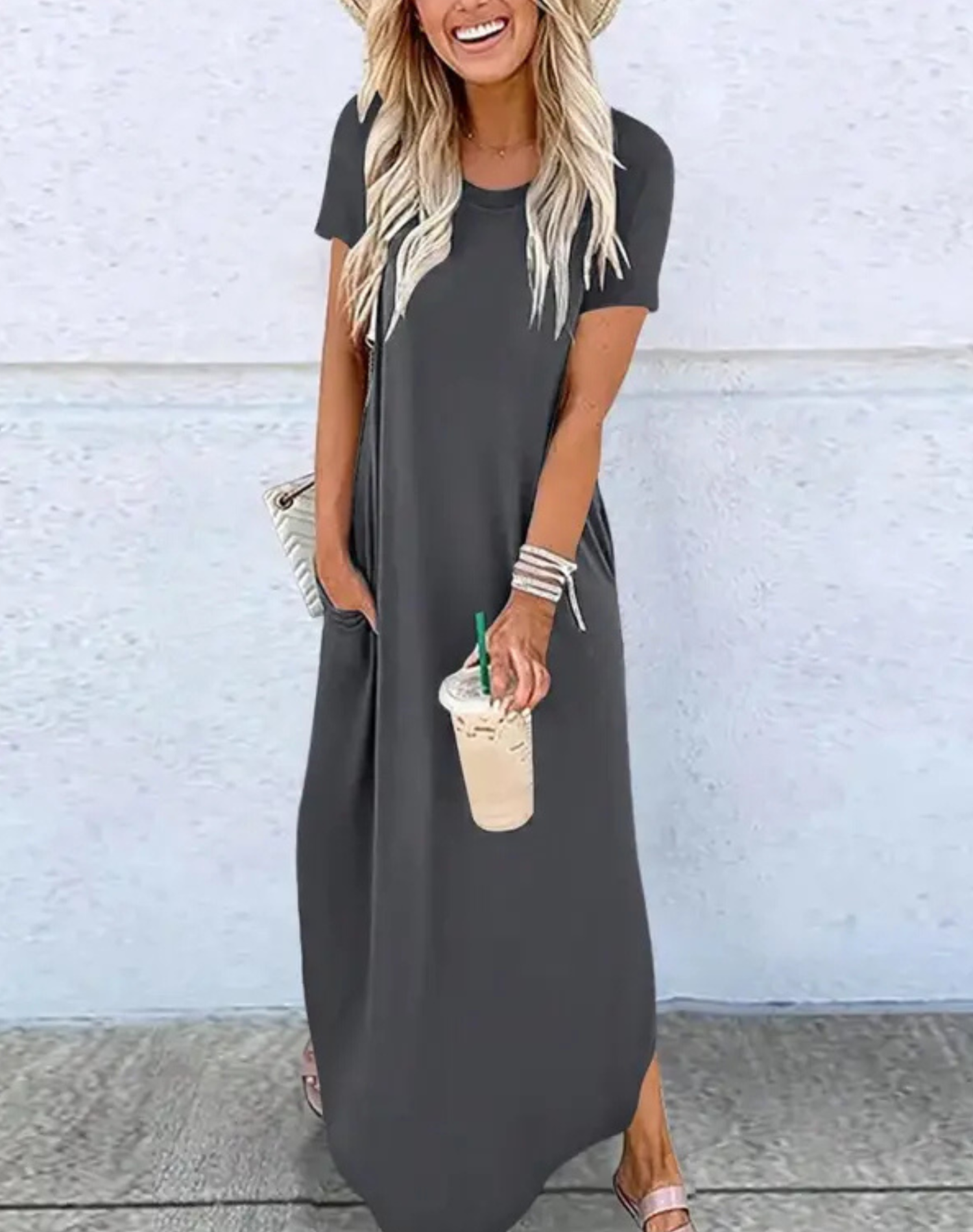RELNA™ – Casual Summer Round Neck Maxi Dress