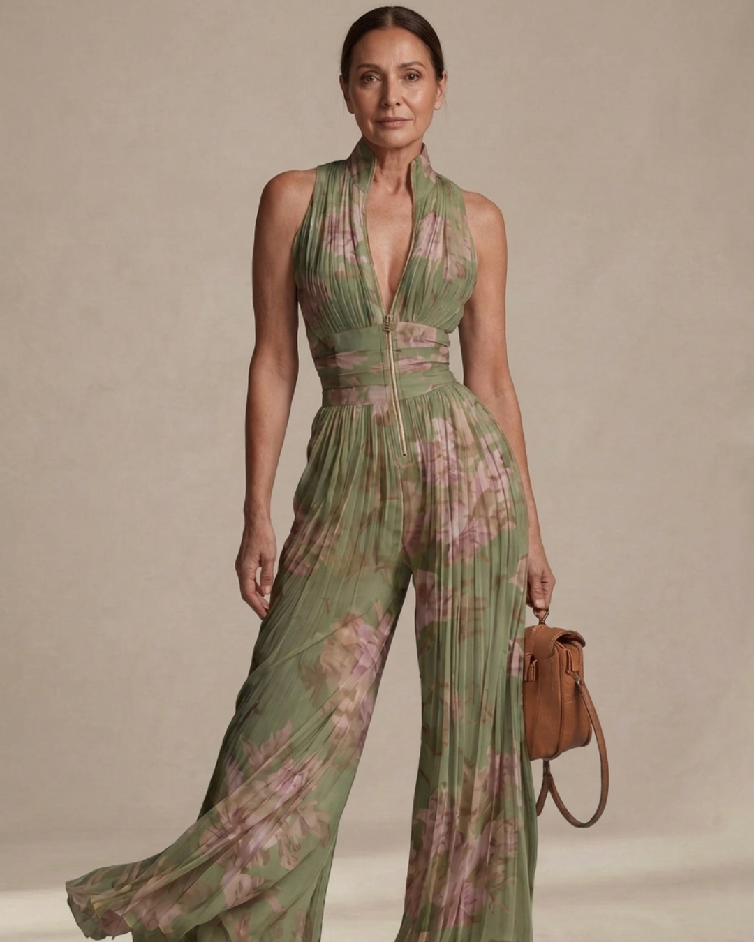 Rosie | Pleated Floral Chiffon Jumpsuit