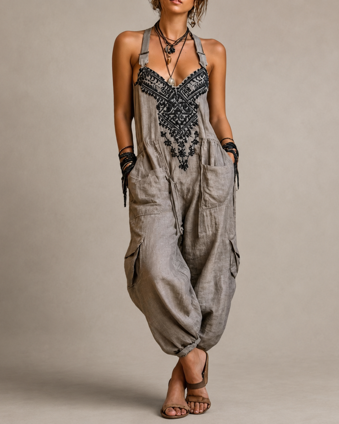 Aurelia | Embroidered Bohemian Jumpsuit