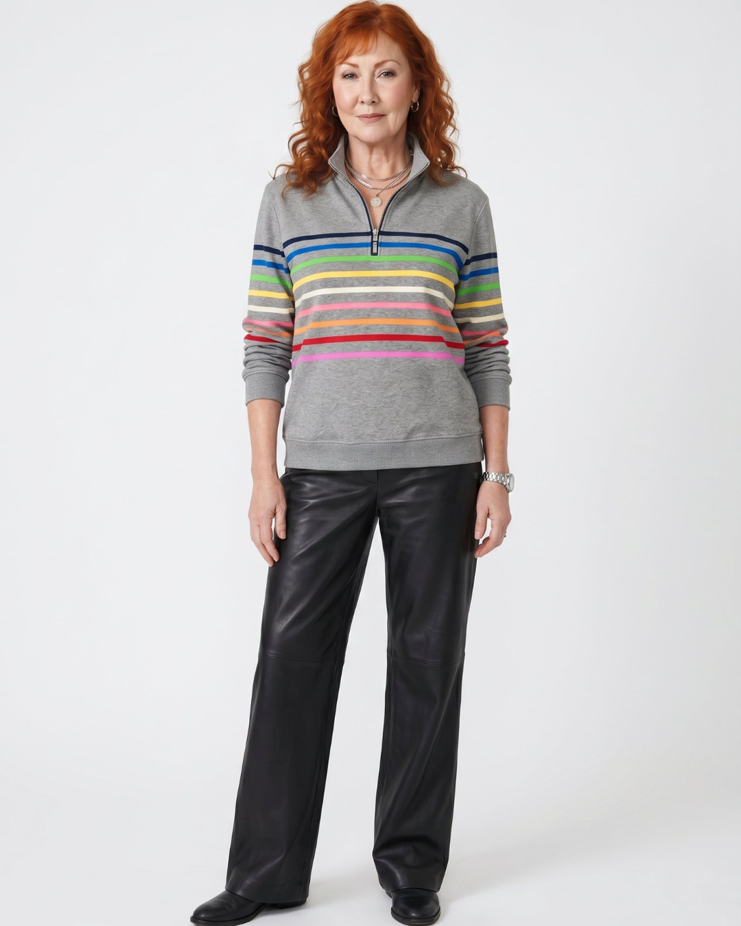 AOIFE | STRIPED ZIP-NECK EVERYDAY JUMPER