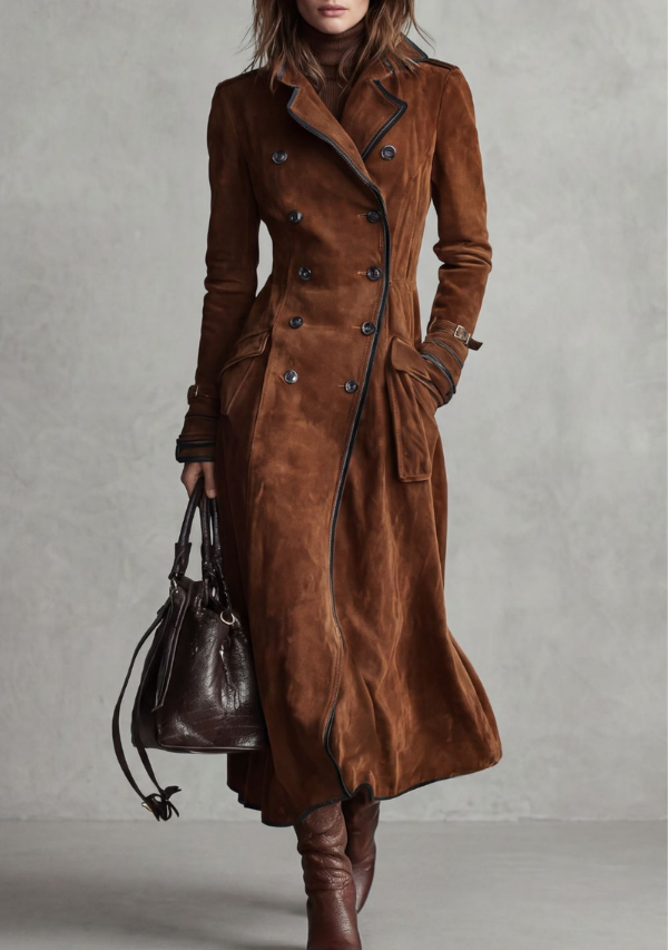Marcelline – Tailored elegance – Long suede coat