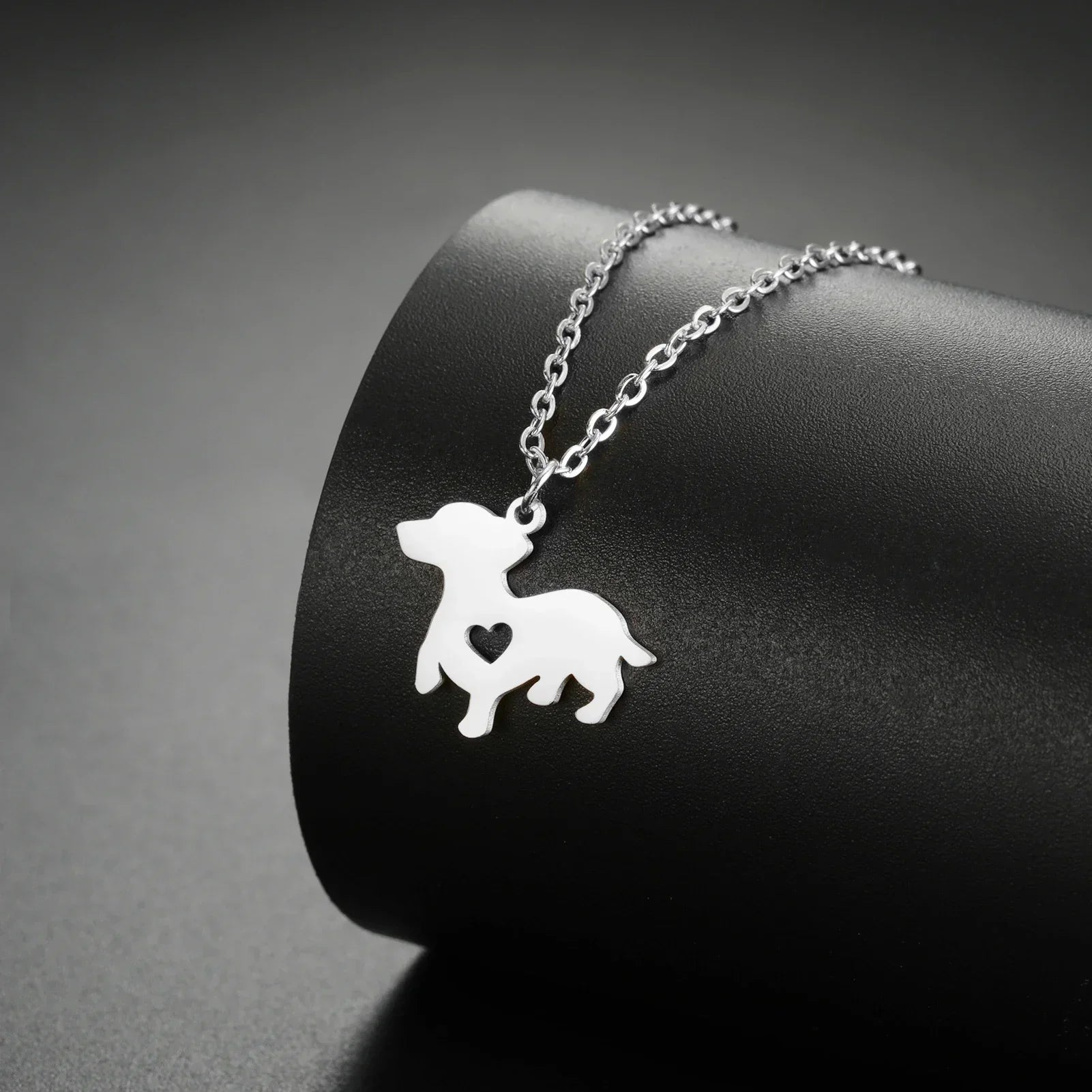 Puppy Dog Pendant Necklace – Stainless Steel Jewelry for Women, Men & Kids