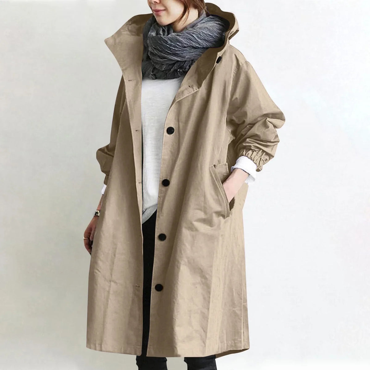 Maeve| Hooded Longline Trench Coat