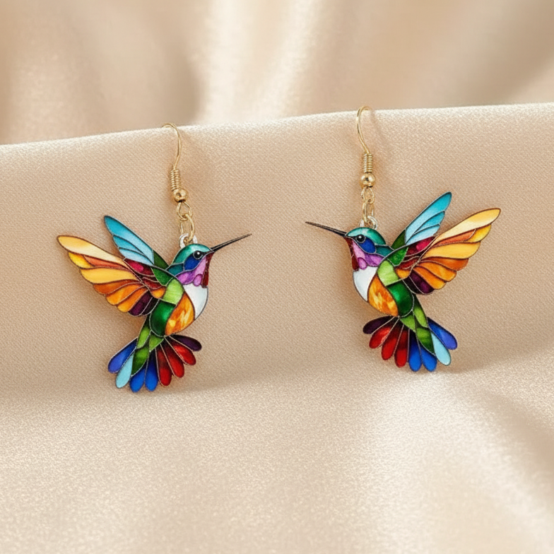 Rainbow Hummingbird Earrings