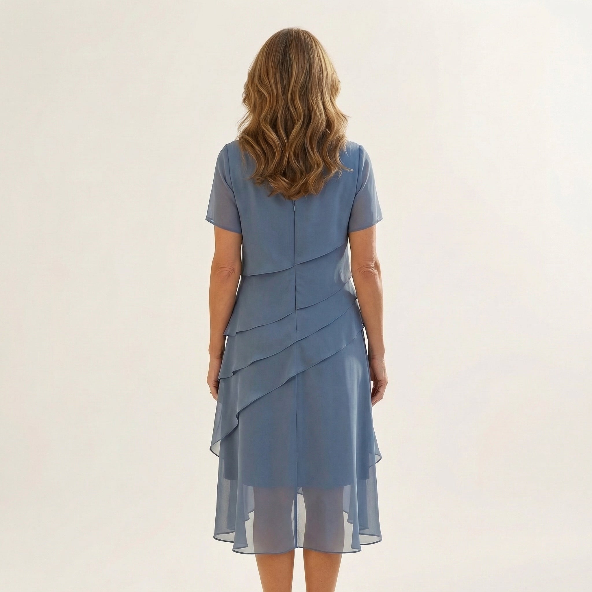 Angela | Tiered Chiffon Midi Dress