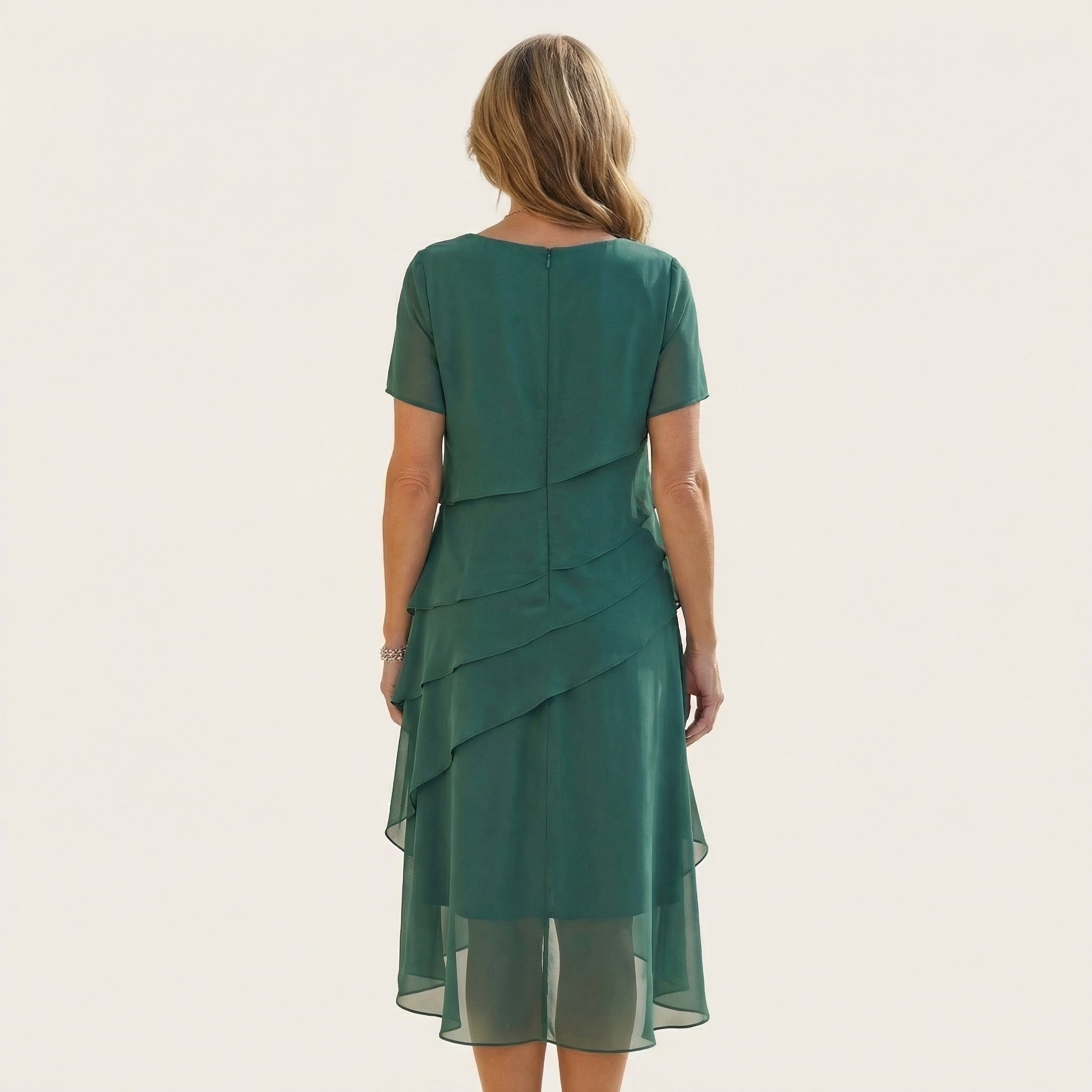 Angela | Tiered Chiffon Midi Dress