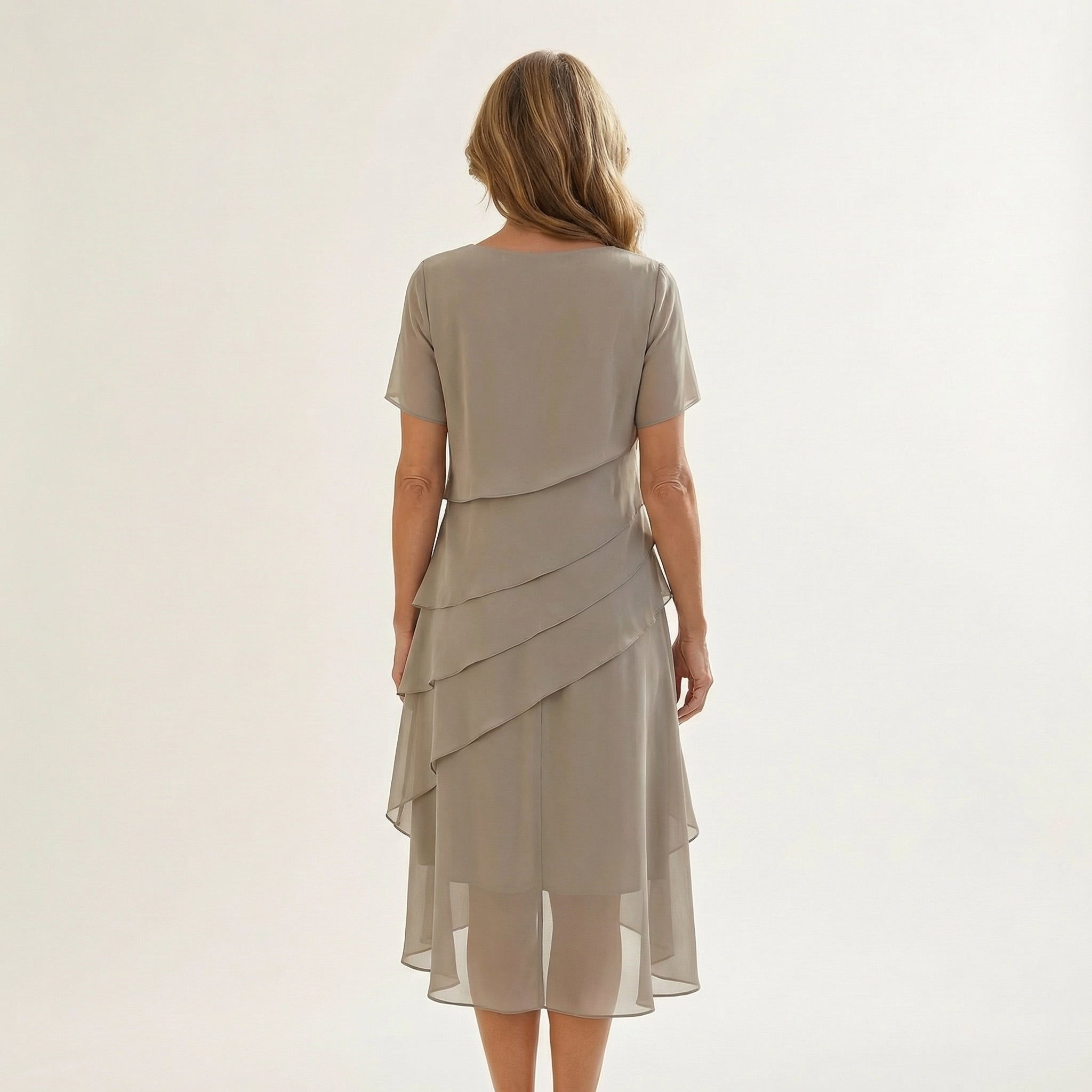 Angela | Tiered Chiffon Midi Dress