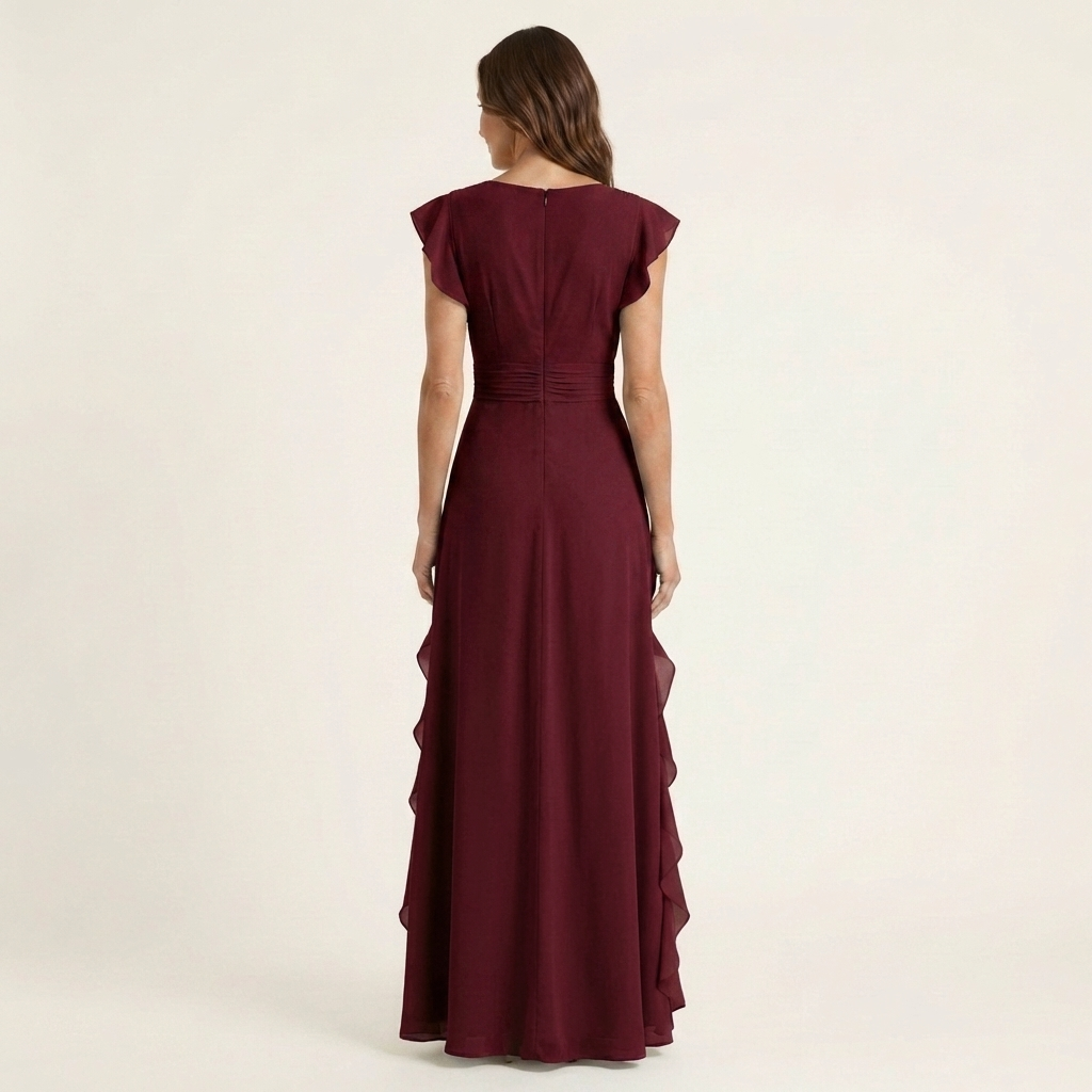 Nellyana | Wrap-Style Cascading Ruffle Maxi Dress