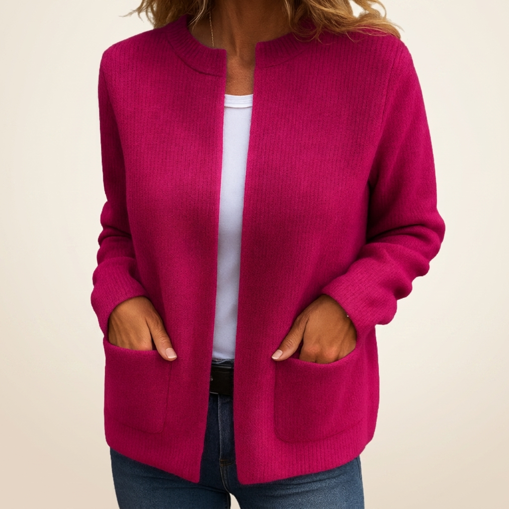 Colette | Warm Knitted Zip-Up Cardigan with Pockets